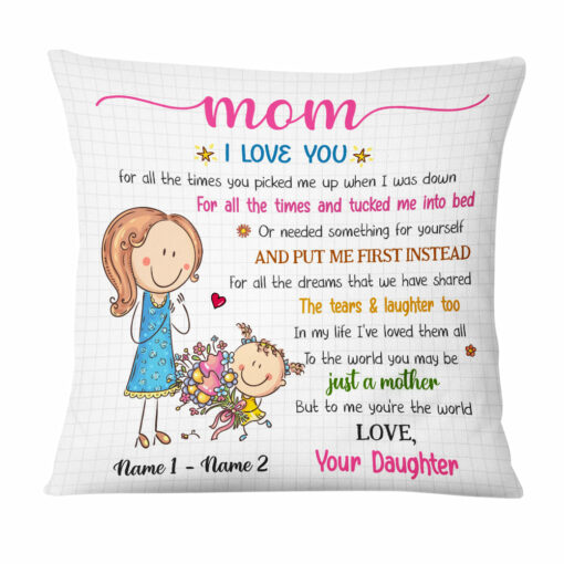 Personalized Mother’s Day Mom Grandma Pillow