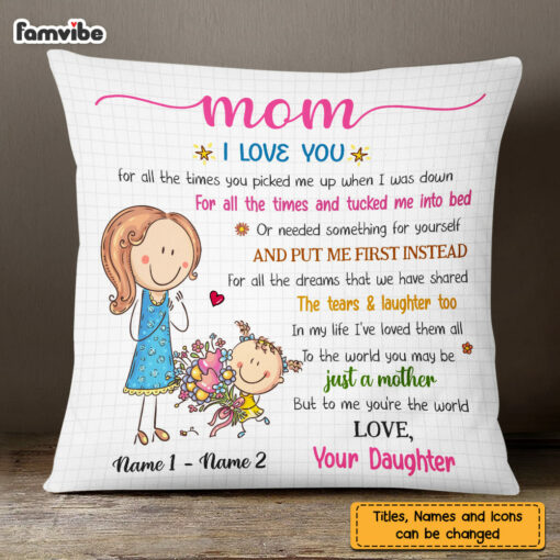 Personalized Mother’s Day Mom Grandma Pillow