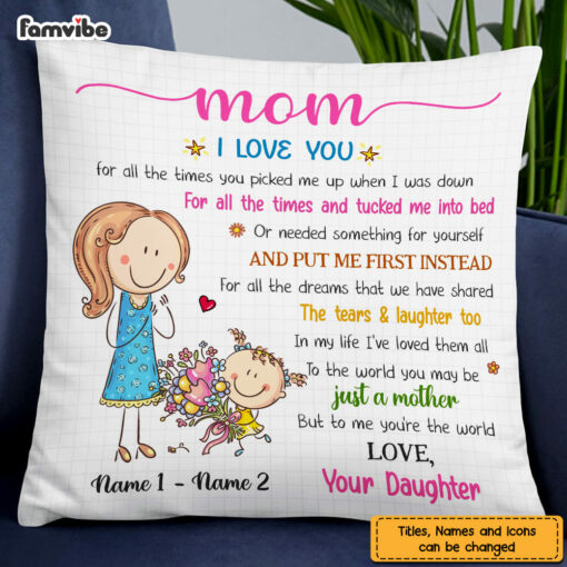 Personalized Mother’s Day Mom Grandma Pillow