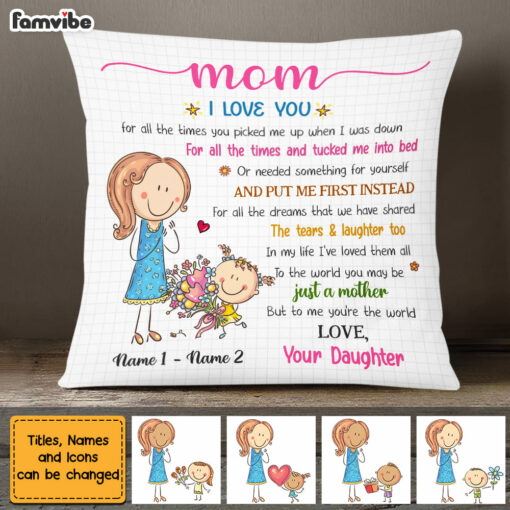 Personalized Mother’s Day Mom Grandma Pillow