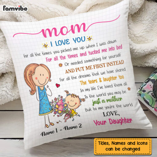 Personalized Mother’s Day Mom Grandma Pillow