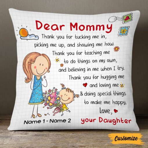 Personalized Mother’s Day To Mom Grandma Pillow