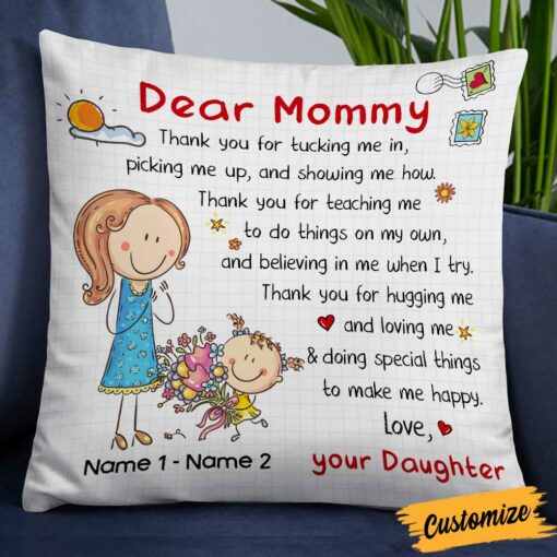 Personalized Mother’s Day To Mom Grandma Pillow