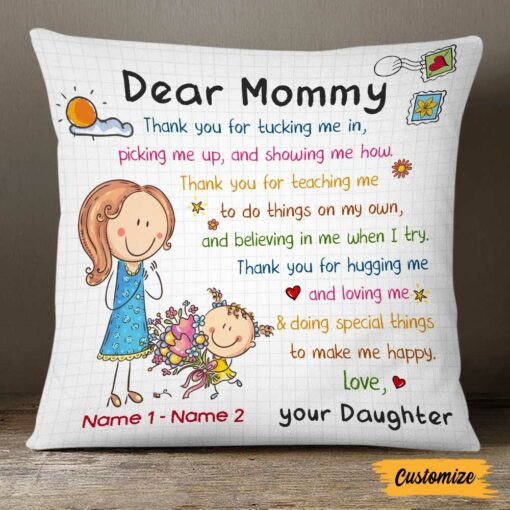 Personalized Mother’s Day To Mom Grandma Pillow