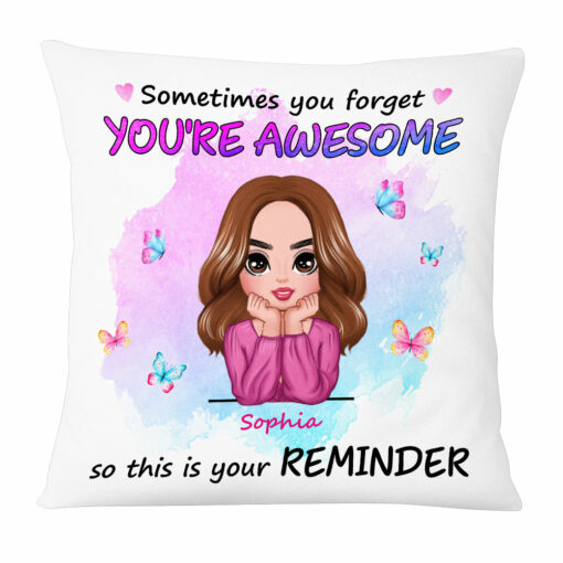 Personalized Motivational Quote You’re Awesome Daughter Mom Pillow