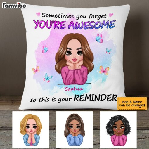 Personalized Motivational Quote You’re Awesome Daughter Mom Pillow