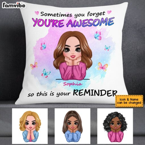 Personalized Motivational Quote You’re Awesome Daughter Mom Pillow