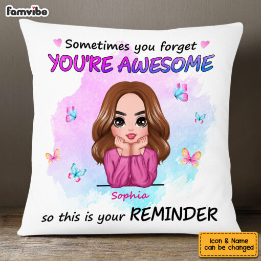 Personalized Motivational Quote You’re Awesome Daughter Mom Pillow