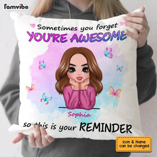 Personalized Motivational Quote You’re Awesome Daughter Mom Pillow