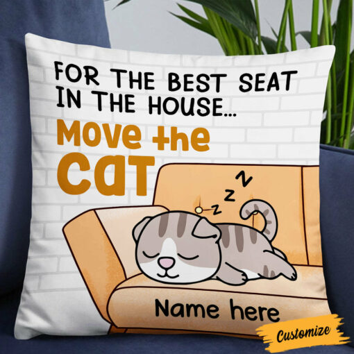 Personalized Move The Cat Pillow