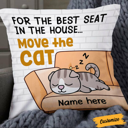 Personalized Move The Cat Pillow