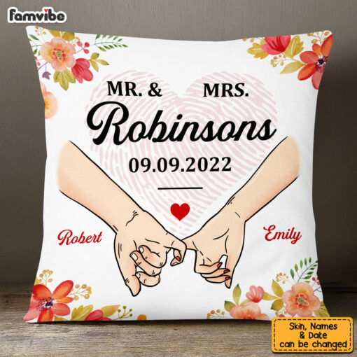 Personalized Mr & Mrs Wedding Pillow