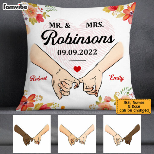 Personalized Mr & Mrs Wedding Pillow