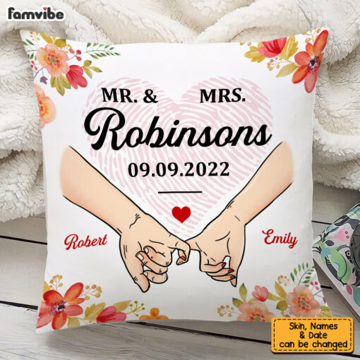 Personalized Mr & Mrs Wedding Pillow