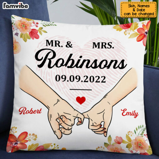 Personalized Mr & Mrs Wedding Pillow