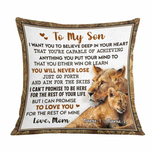 Personalized My Son Grandson Lion Pillow