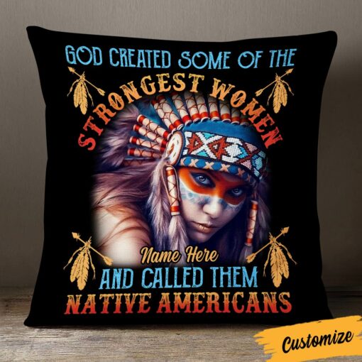 Personalized Native American Girl Pillow