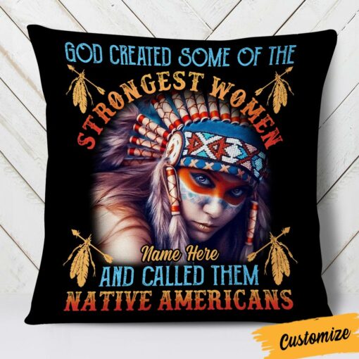 Personalized Native American Girl Pillow