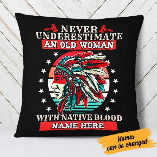 Personalized Native Americans Woman Pillow