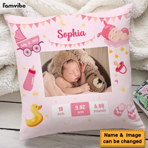 Personalized Newborn Baby Gift Cute Pattern Upload Photo Pillow