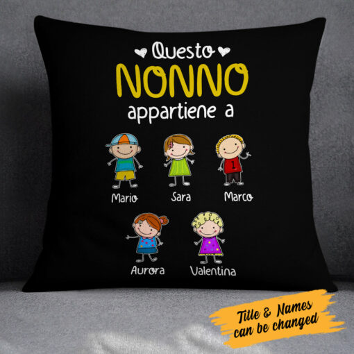 Personalized Nonno Nonna Italian Grandma Grandpa Pillow