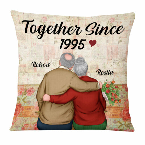 Personalized Old Couple Together Since Pillow