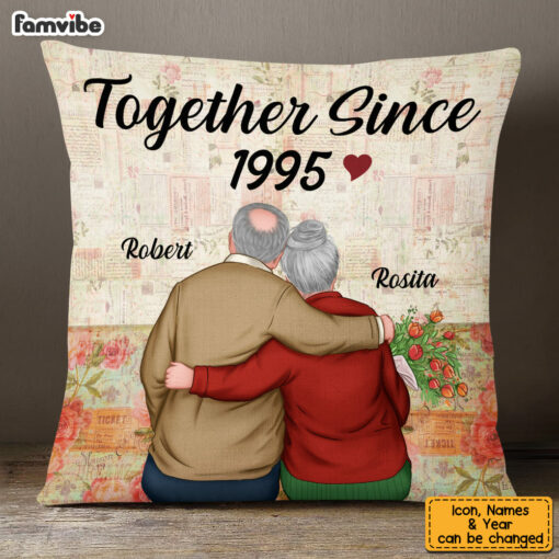 Personalized Old Couple Together Since Pillow