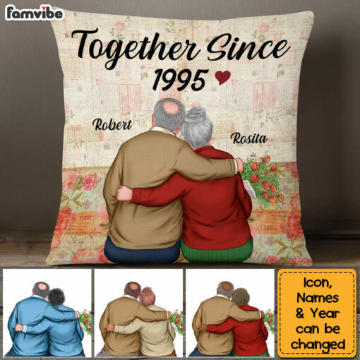 Personalized Old Couple Together Since Pillow