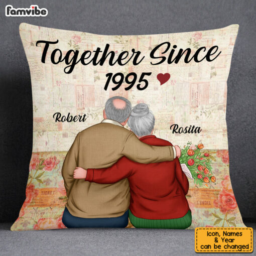 Personalized Old Couple Together Since Pillow