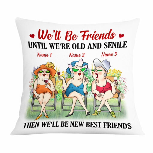 Personalized Old Friends Pillow