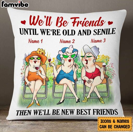 Personalized Old Friends Pillow