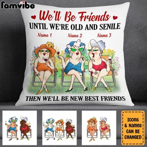 Personalized Old Friends Pillow