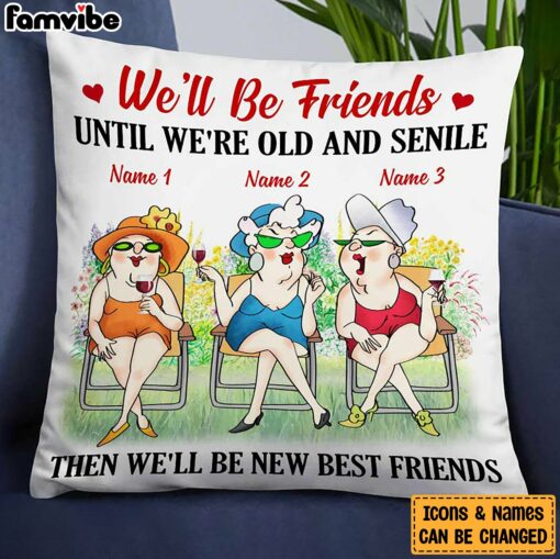 Personalized Old Friends Pillow