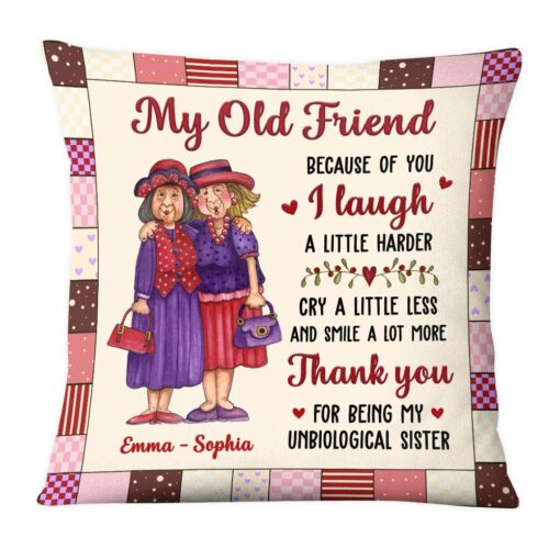 Personalized Old Friends Sisters Pillow