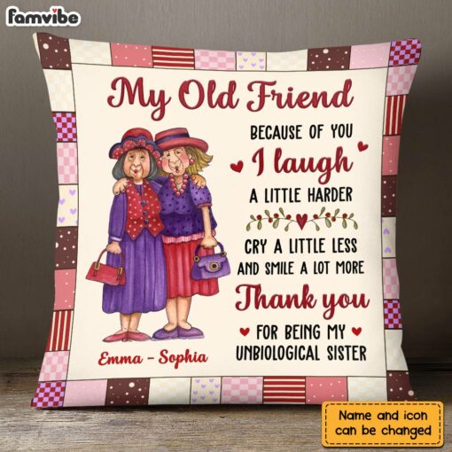 Personalized Old Friends Sisters Pillow