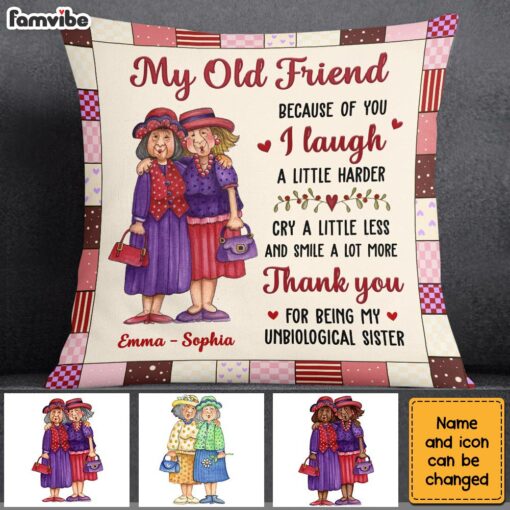 Personalized Old Friends Sisters Pillow