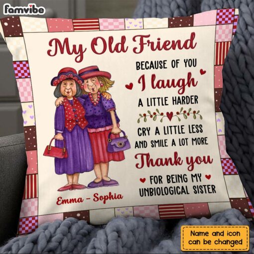 Personalized Old Friends Sisters Pillow