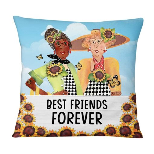 Personalized Old Friends Sunflower Pillow