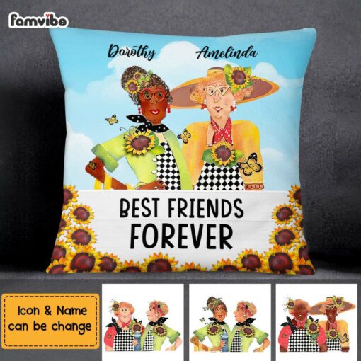 Personalized Old Friends Sunflower Pillow