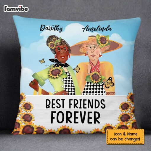 Personalized Old Friends Sunflower Pillow