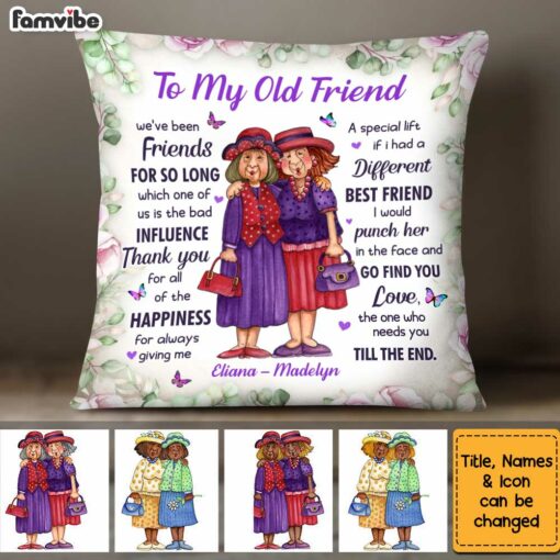 Personalized Old Friends Thank You Friendship Pillow