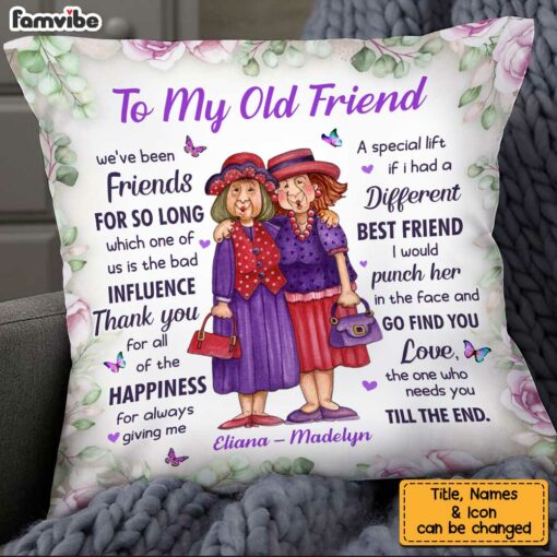 Personalized Old Friends Thank You Friendship Pillow