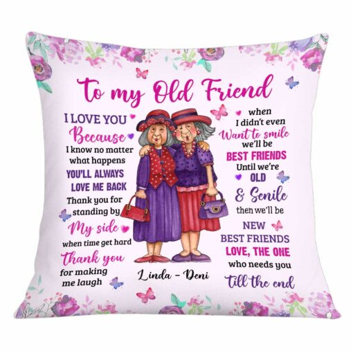 Personalized Old Friends Thank You Pillow