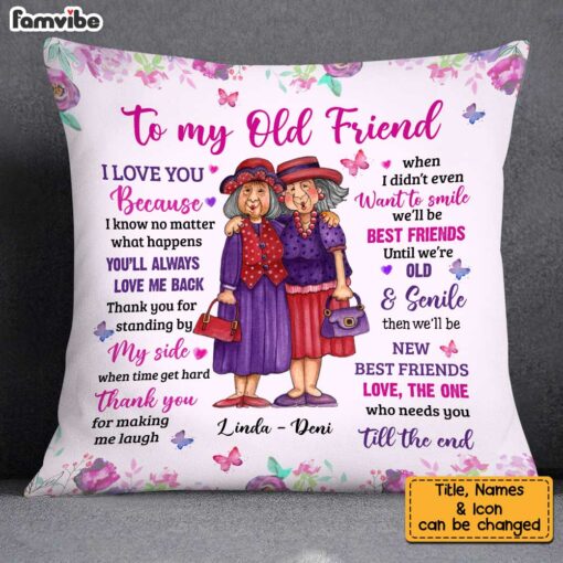 Personalized Old Friends Thank You Pillow