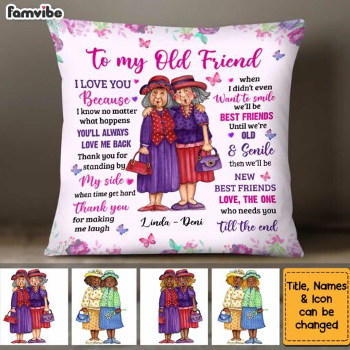 Personalized Old Friends Thank You Pillow