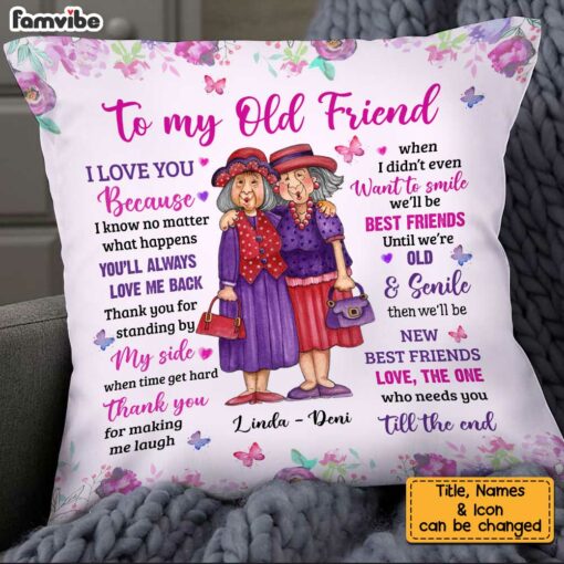 Personalized Old Friends Thank You Pillow