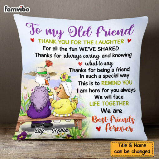 Personalized Old Friendship Pillow