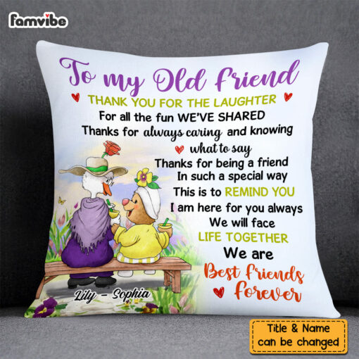 Personalized Old Friendship Pillow