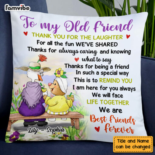 Personalized Old Friendship Pillow