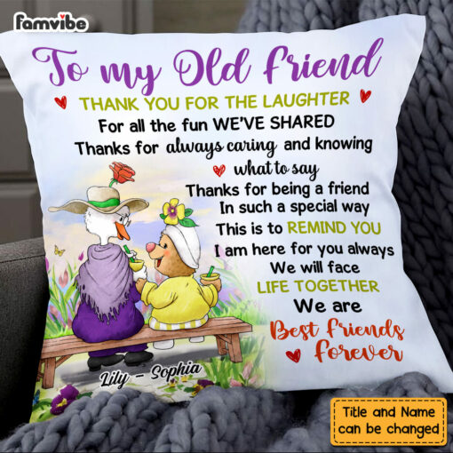 Personalized Old Friendship Pillow